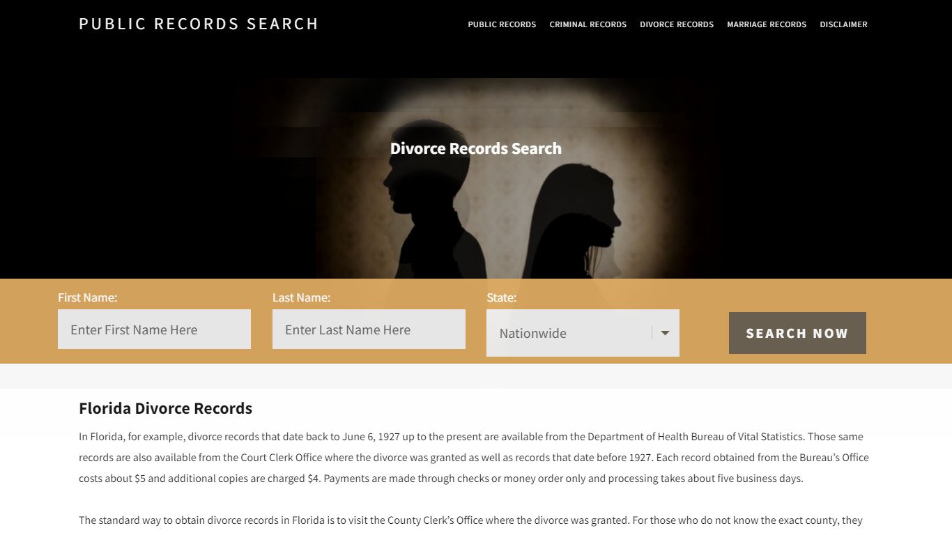 Florida Divorce Records | Enter Name and Search | 14 Days Free