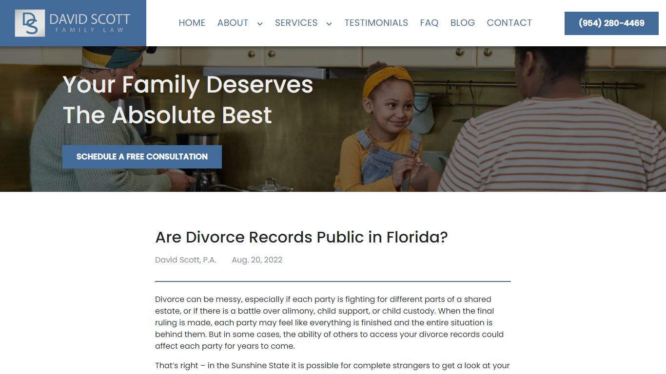 Are Divorce Records Public in Florida? - David Scott Law